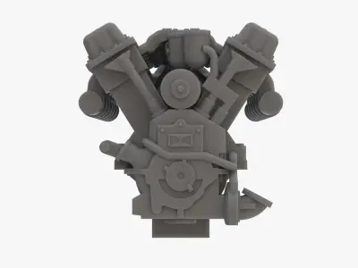 Realsize Lego Engine Low-poly 3D model