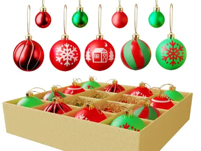 Christmas Tree Ball Ornaments 3D model