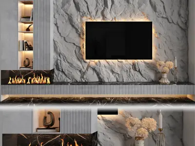 tv wall - set 05 3D model