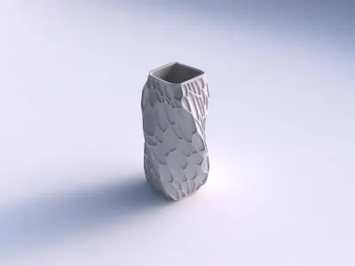 Vase twisted quadratic with organic dents 3D print model