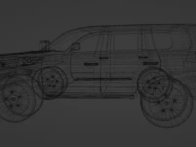Toyota Land Cruiser 2015 J200 Low-poly 3D model