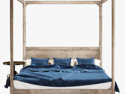 Restoration hardware martens four-poster bed 3D model