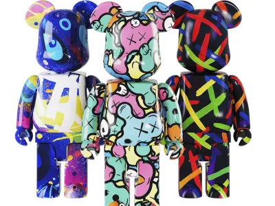Bearbrick Pop-Art  Street-Art Low-poly 3D model