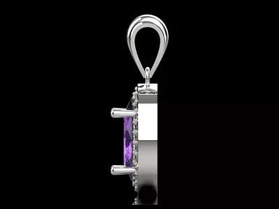 Pendant Sapphire and Diamond Splendor in White Gold jp0321 3D print model