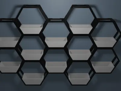Modular Honeycomb Wall Planter 3D print model