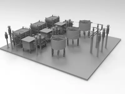 Capacitor Bank Layout 3D print model