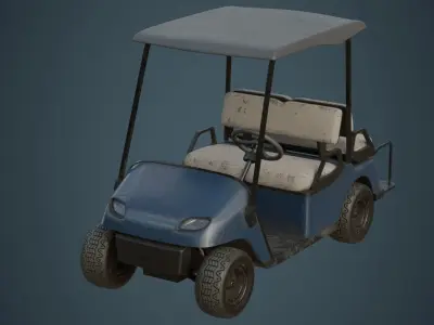 Golf Cart 1B Low-poly 3D model