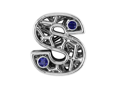 SIMPLE ALPHABET S PENDANT 3D PRINTABLE MODEL  3D print model