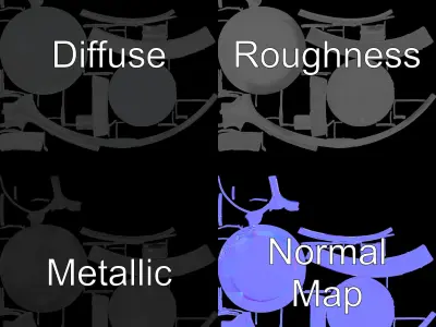 Cast Iron Skillet D Model Pack Low-poly 3D model