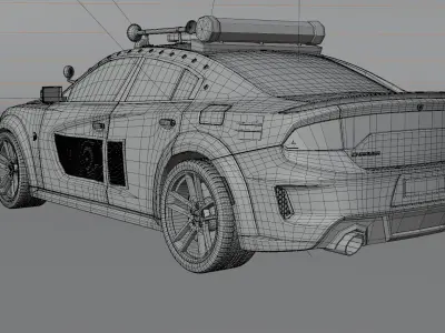 Post Apocalyptic Modified Mustang  High-Detail 3D Model Low-poly 3D model