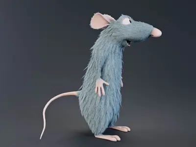 Ratatouille rigged the rat 3D model