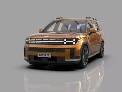 Hyundai Santa Fe 2024 HQ interior  3D model