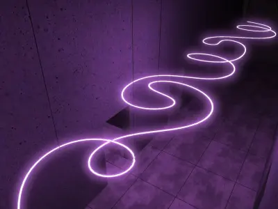 Ceiling Hanging Neon Lights 1 3D model