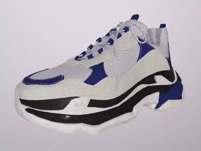 BALENCIAGA TRIPLE S SHOES PBR Low-poly 3D model