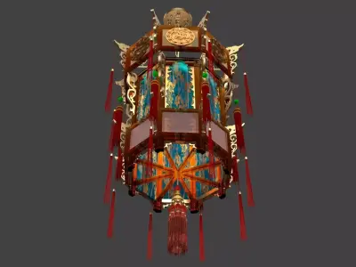 Chinese palace lantern  Low-poly 3D model
