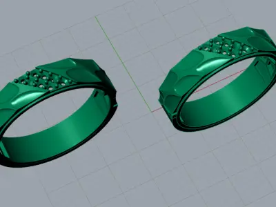 wedding couple ring cr0003 3D print model