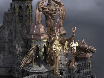Steampunk Medieval Tower Grim reaper Kit bash 3D model