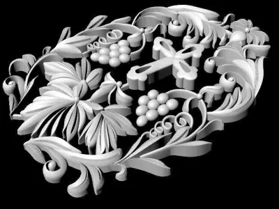 Central decor ornament for furniture 3D model 788