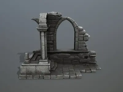 Ruin Gate Low-poly 3D model