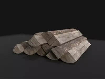 Wooden Logs Free low-poly 3D model
