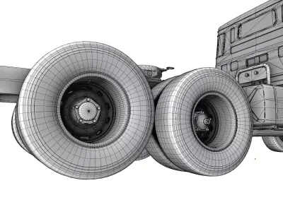 Scania LS140 6x2 42 Sleeper Custom Classic Truck Low-poly 3D model