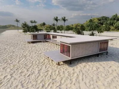 Temporary villa - villa condo - container building 3D model