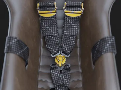 Vintage Porsche 962 seat 3D model