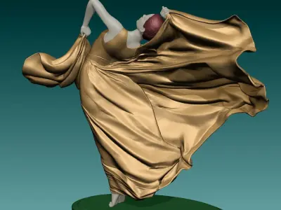 Girl in ballet dance 3D print model