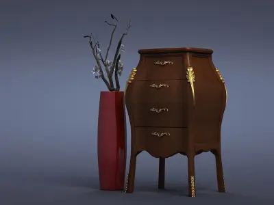 cabinet cabinet wardrobe sofa bed table bookshelve 3D model