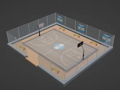  Basketball Stadium - Argentina Low-poly 3D model