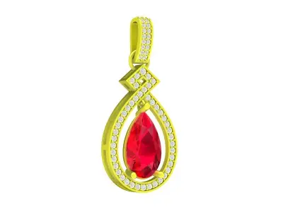 A6671 Luxury Diamond Pear Women Pendant 3D Model 3D print model