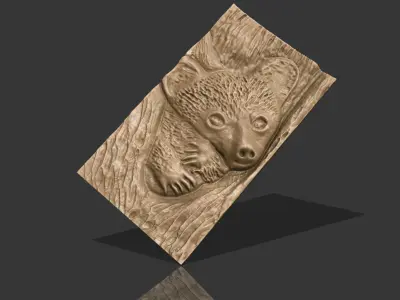BEAR SCULPTURE BOARD CNC 3D PRINTING 3D print model