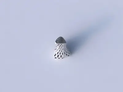 Vase puffy tappered triangle with checker grid lattice 2 3D print model