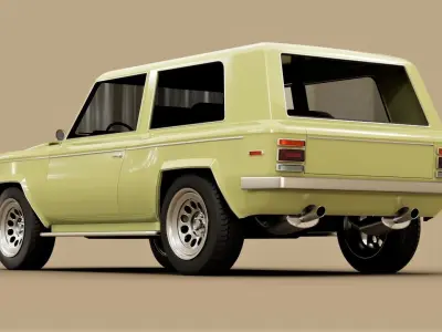 70s generic SUV Low-poly 3D model