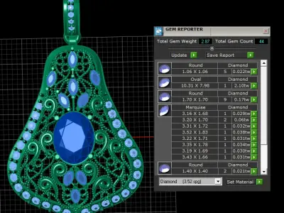 HIP HOP PEAR SHAPE PENDANT 3D PRINTABLE MODEL 3D print model