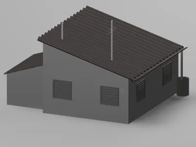 Model Home building Low-poly 3D model