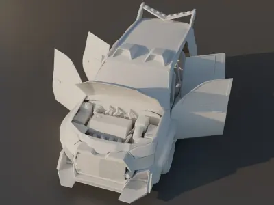 Modified Toyota Probox Low-poly 3D model