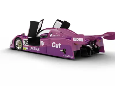 Jaguar XJR-9LM Le Mans Silk Cut Racing 1988 HQ 3d model 3D model