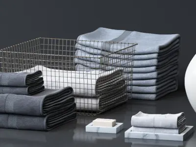 Bathroom Towel Set 3D model