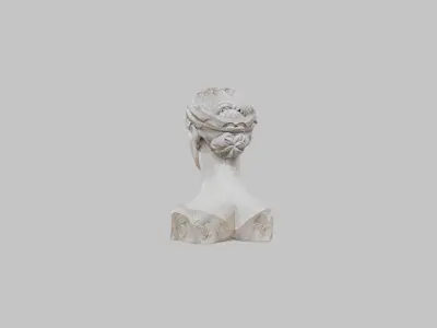Female head Marble Statue Sculpture Low-poly 3D model