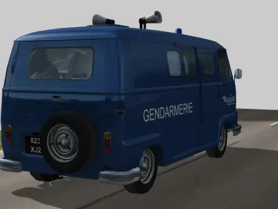Renault Estafette Gendarmerie Low-poly 3D model