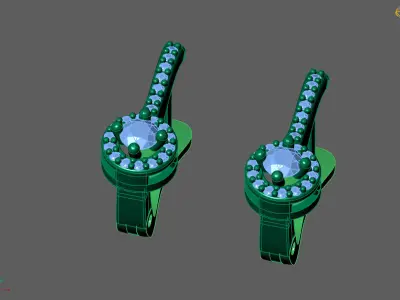 Women Earrings 3DM STL Womens Earring Renders 3D print models   3D print model 17