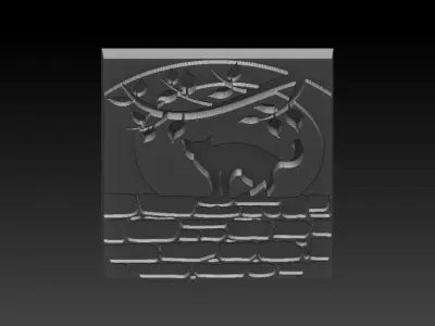 Cat-Cat cat on stone wall 3D print model