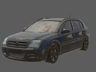 abandoned cars destroyed vehicles Low-poly 3D model