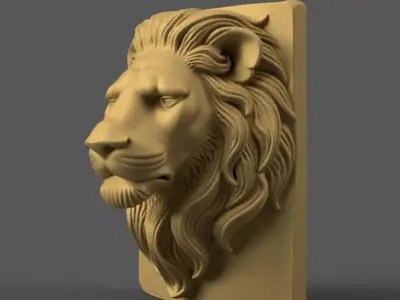 Lion Head 3D STL File Wall Decor Art Model 3D print model