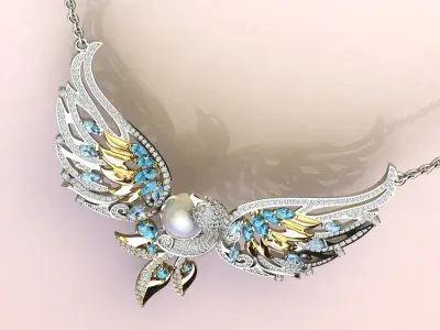  Swan with a pearl 3D print model