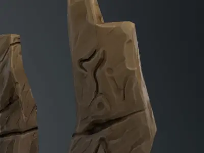 Stylized Runestone GameReady Model Free low-poly 3D model