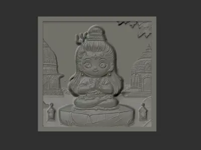 cute little god shive frame cnc  3D print model