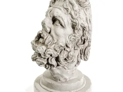 Giants head sculpture Low-poly 3D model