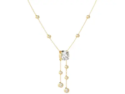 Antique Luxury Round Diamond necklace for women 3D print model